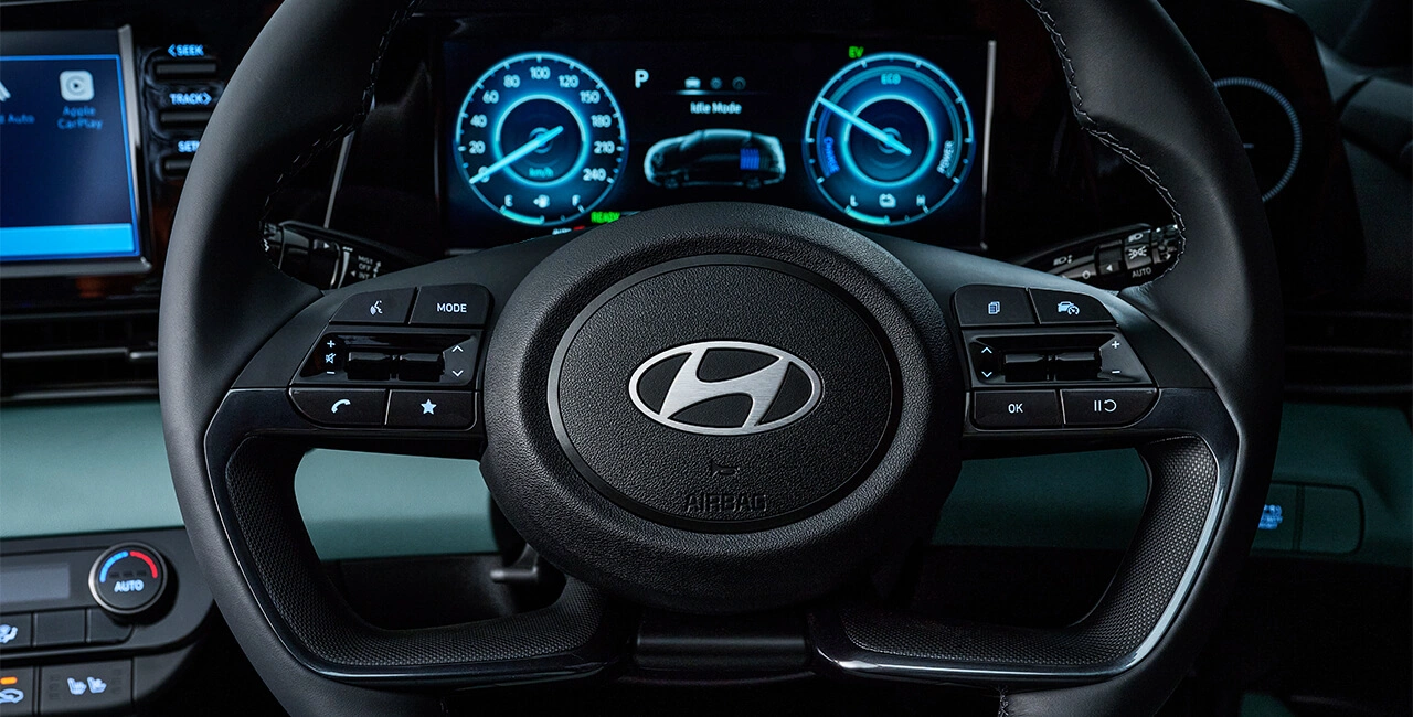 Leather steering wheel